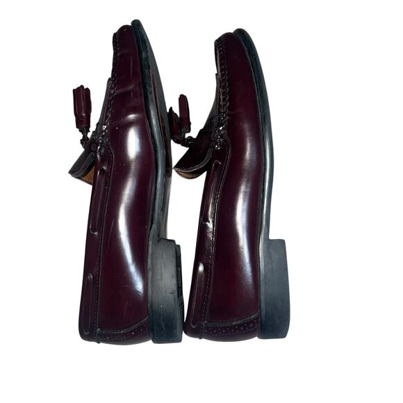 G.H. BASS vintage Brompton preppy Leather Loafer Tassel Burgundy mens size 8D